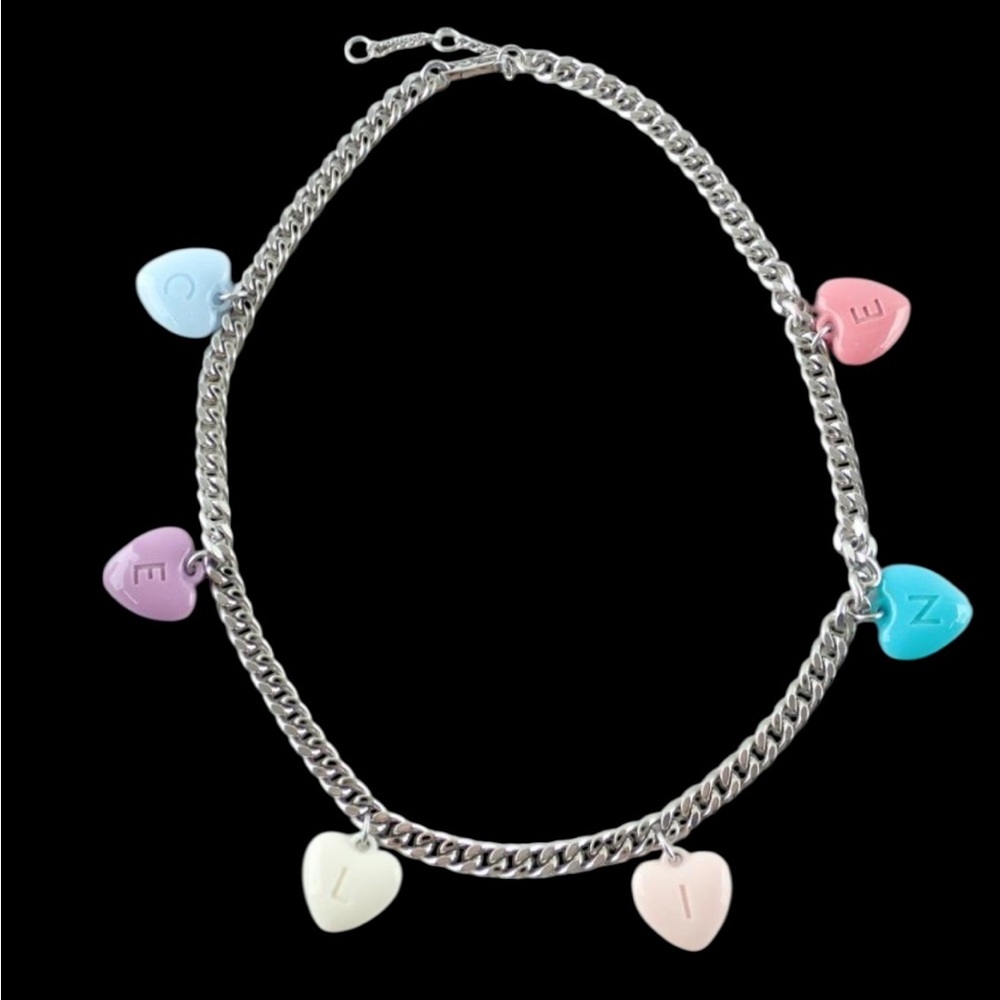 Celine Heart Charm Silver Necklace